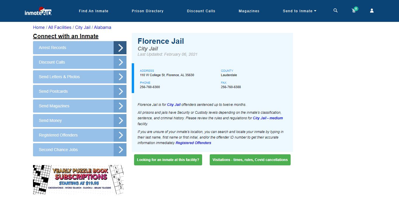Florence Jail | Inmate Locator